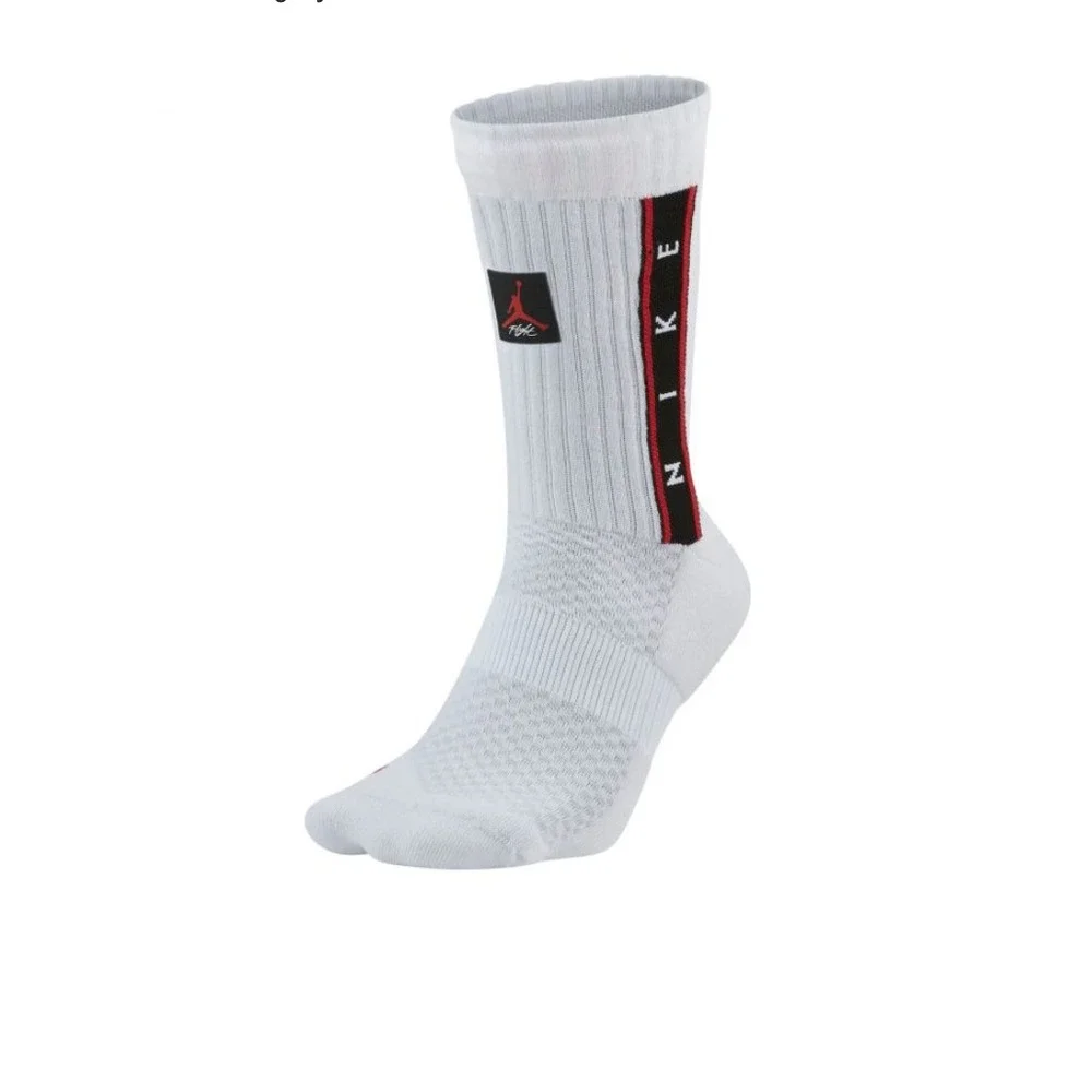 New JORDAN LEGACY CREW SOCKS Medium Men – White CU7905-100